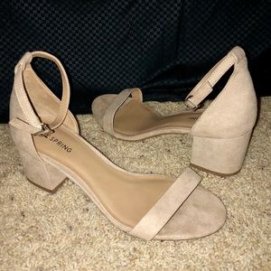 Open toe block heel